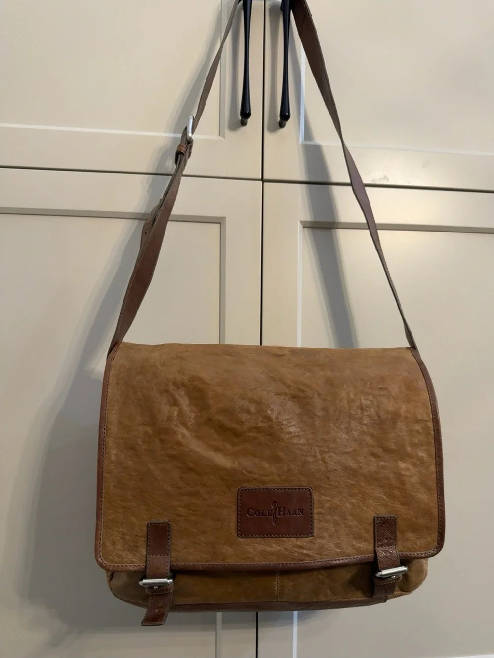 Vintage  Cole Haan Brown Leather Messenger Bag
